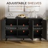 Rattan Sideboard Cabinet, Rattan Credenza Storage Cabinet, Boho Sideboard Buffet Cabinet - 4 of 4