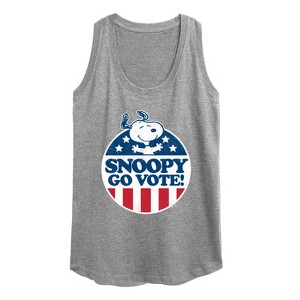 Women's - Peanuts - Snoopy Go Vote Graphic Racerback Tank - 1 of 4