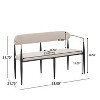Christopher Knight Home Ingrid Modern Iron Frame Upholstered 55" Loveseat with Open Curved Back - 3 of 4