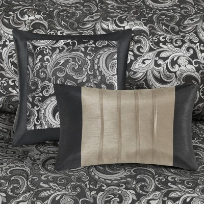 Brystol Queen Black Microfiber 24-Piece Bedding Set