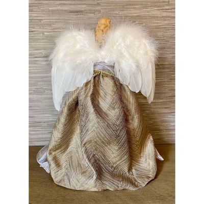 16" Silver and White Porcelain Angel Christmas Tree Topper