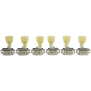 Kluson 3 Per Side Locking Deluxe Series Pearl Double Ring Tuning Machines Nickel - 1 of 1