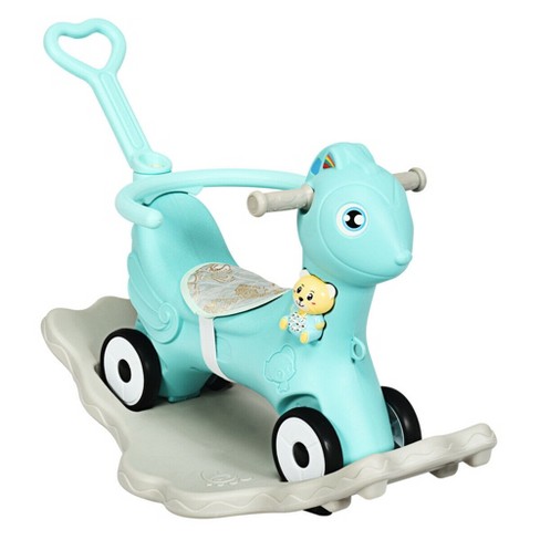 Costway Baby Rocking Horse 4 In 1 Kids Ride On Toy Push Car W Music Indoor Outdoor Gift Target