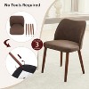 Modern Dining Chair Set of 4/6, Linen Upholstered Kitchen Chairs with So Lid Wood Legs, Wingback Ergonomic Design, Thick Cushions for Dining Room - 2 of 4