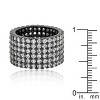 Slickblue Stylish Women’s Wide Pave Cubic Zirconia Ring Contemporary Jewelry 22.5 ct., Multiple Size & Color Options - 3 of 4