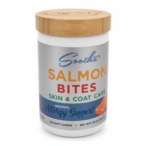 BUDDYREST Soothe™ Salmon Bites for Dogs – 100% Real Salmon for Skin & Coat, Anti‑Itch Allergy Relief, Omega‑3 & Omega‑6, Grain‑Free, 120 Treats - 1 of 4