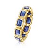 Pure Collection by Ross-Simons 2.30 ct. t.w. Lab-Grown Sapphire Eternity Band in 18kt Gold Vermeil - 3 of 4