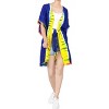 LA LEELA Women's Summer Holiday Beachwear Mini Bathing Suit Front Open Slouchy Vacation Swimwear Coverups Duster Cardigans 2X-3X Blue, Tie Dye Design - 3 of 4
