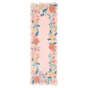 Washable Modern Floral Print Summer Spring Area Rugs, Soft Non Slip Botanical Floor Carpet for Home Office - 1 of 4
