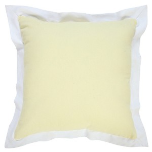 20" X 20" White And Golden Yellow 100% Cotton Geometric Zippered Pillow - 1 of 4