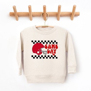 The Juniper Shop Game Day Checkered Toddler Graphic Sweatshirt - 1 of 2