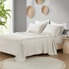 4 Pcs Elegant Solid Organic Cotton Sateen Sheet Set, All Season Bedding Set, Cozy Home Textile for Lux Bedroom Décor - 2 of 4