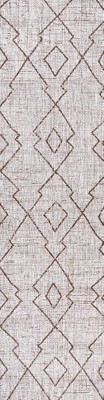 Carwa Handmade Trellis Beige/Brown Synthetic Area Rug - 2x10