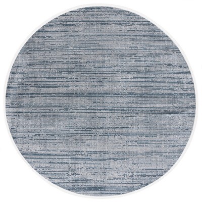 Mila MIL238 Power Loomed Indoor Area Rug - Blue/Ivory - 6'7" Round- Safavieh