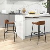 Tangkula Set of 4 Industrial 29" Bar Stool Bar Height Saddle Seat Kitchen Stool Low Back - 3 of 4