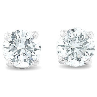 Pompeii3 3/8ct Diamond Studs 14K White Gold With Push Backs