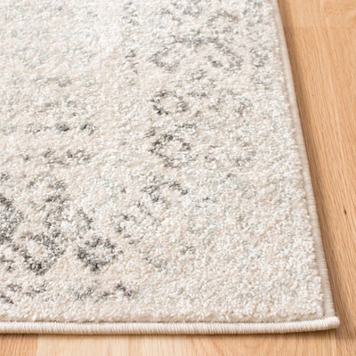 Ivory and Grey Hand-Knotted Synthetic 6' x 9' Area Rug