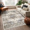 Washable Vintage Medallion Rug Non Slip Low Pile Rug Soft Throw Floor Cover Foldable Indoor Carpet for Living Room Bedroom - 3 of 4