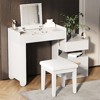 FONTOI 3-in-1 Makeup Vanity Desk with Flip-Top Mirror, Dressing Table with Adjustable Length&le Drawers for Home, White, 16.3"*31.3"*45.25" - 4 of 4