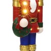 LuxenHome Lighted Nutcracker Red Soldier with Wreath, Battery Operated Christmas Decoration - 3 of 4