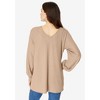Roaman's Women's Plus Size Smocked Pointelle Top - 3 of 4