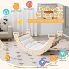 Costzon Wooden Arch Rocker with Cushion, 3-in-1 Montessori Climber for Toddlers, Indoor/Outdoor Playground Gym Playset (Arch Ladder) - 4 of 4