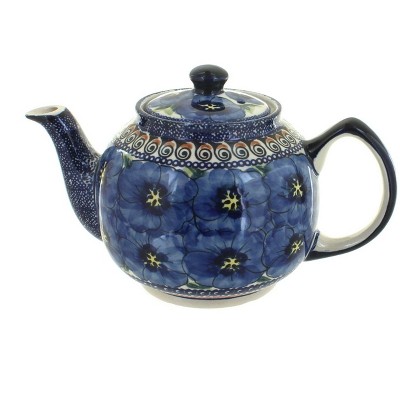 Blue Rose Polish Pottery Blue Art Medium Teapot