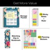 HARDCOVER 2026 Planner, 8.5"x11": 14 Months (Nov 2025-Dec 2026), Daily/Weekly/Monthly,  Bookmark, Pocket Folder w Sticky Notes (Teal Floral) - 2 of 4