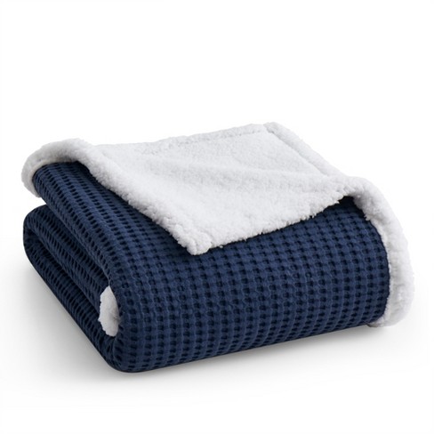 Mills Waffle Navy Throw Levtex Home