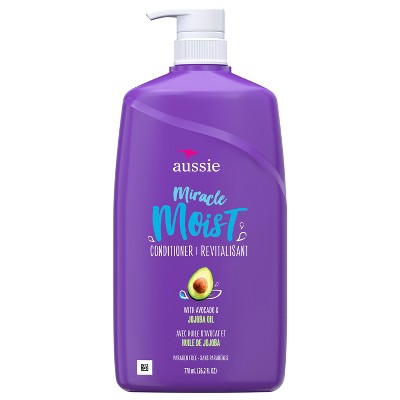 Aussie Miracle Moist with Avocado & Jojoba Oil, Paraben Free Conditioner, 26.2 fl oz