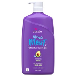 Aussie Miracle Moist with Avocado & Jojoba Oil, Paraben Free Conditioner, 26.2 fl oz - 1 of 4