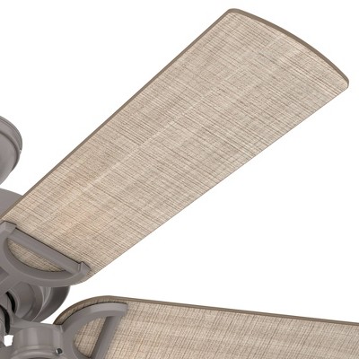 52" Quartz Grey Metal Industrial Ceiling Fan with LED Light