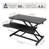 VYNXARIA 32" Height Adjustable Desk Converter - Versatile Sit to Stand Riser for Dual Monitors & Laptops with Spacious Keyboard Tray (Black) - 3 of 4
