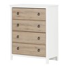 South Shore Cotton Candy 4-Drawer Kids' Chest Pure White and Rustic Oak - 2 of 4