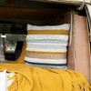 Striped with Fringe Filled Throw Pillow Mustard by Foreside Home & Garden - 2 of 4