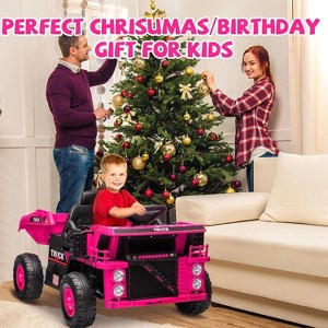 Acekool 12V Ride-On Dump Truck with Remote Control, Bluetooth/MP3, LED Lights, 4 Suspension Wheels, Automatic Lifting Bed, 2 Motors - 1 of 4