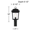 John Timberland Bellis Verde 16" High Traditional Outdoor Post Mount Light Fixture Pole Porch Waterproof Textured Black Metal Clear Glass Shade - 4 of 4