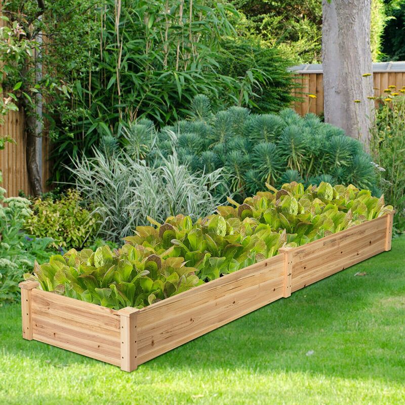 Costway Wooden Vegetable Raised Garden Bed Backyard Patio Grow Flowers Planter, 5 of 11