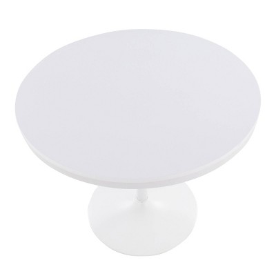 36" Dakota White Wood Industrial Round Dining Table