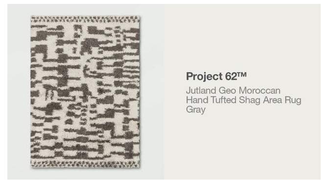 Jutland Geo Moroccan Hand Tufted Shag Area Rug Gray - Project 62™, 2 of 7, play video