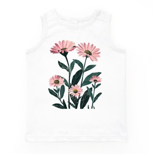 The Juniper Shop Pink Daisies Watercolor Youth Tank Top - XL - White - 1 of 4