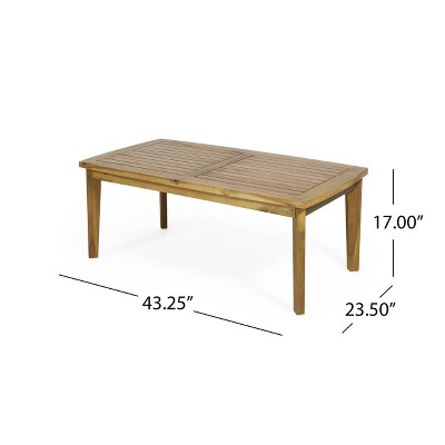 Solano Teak Finish Acacia Wood Outdoor Coffee Table