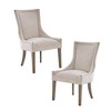 Set of 2 Ultra Dining Side Chair Cream: Chenille Upholstery, Wood Legs, Traditional Style - 3 of 4