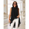 INSPIRE CHIC Women's Casual Tie Back Asymmetrical High Low Sleeveless Mock Neck Flowy Blouse - 4 of 4
