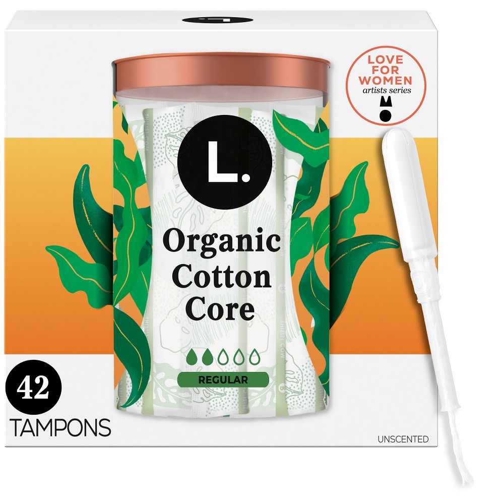 L . Organic Cotton Full Size Refill Tampons - Regular - 42ct