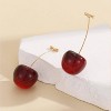 Cherry Earrings for Women Fun Fruit Drop Dangle Earrings Cute 3D Red Jewelry Unique Fruit Charm Jewelry for Women - 4 of 4