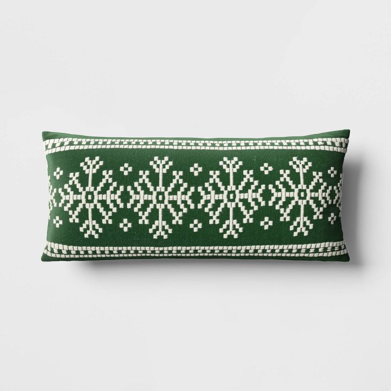 Oversized Woven Snowflake Lumbar Throw Pillow - Threshold™, 1 of 6