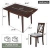 NicBex 3-Piece Extendable Drop Leaf Dining Set – 2 Upholstered Dining Chairs & Foldable Dining Table, Small Kitchen Table Set - 4 of 4