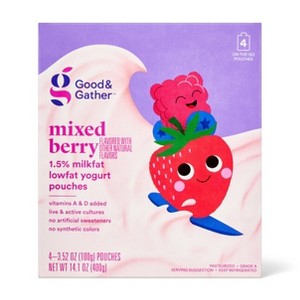 Mixed Berry Low Fat Kids' Yogurt Tubes - 1lbs/8ct - Good & Gather™ - 1 of 4