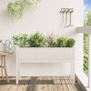 vidaXL Garden Planter with Legs White 43.3" x 12.2" x 27.6" Solid Wood Pine - 3 of 4